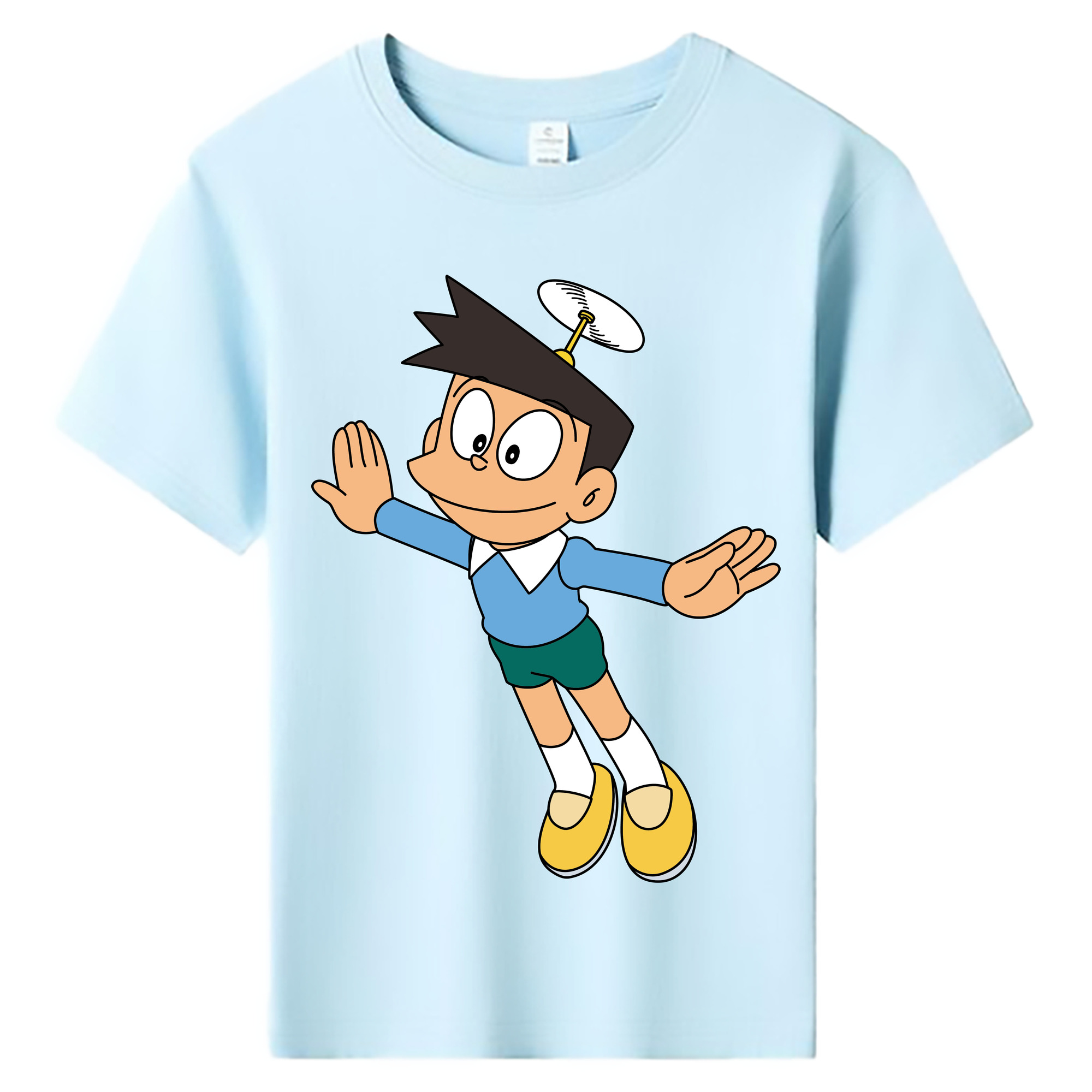 （画像用） ドラえもん 骨川 スネ夫 Doraemon Honekawa Suneo 綿100％キッズTシャツ（フロントプリント）